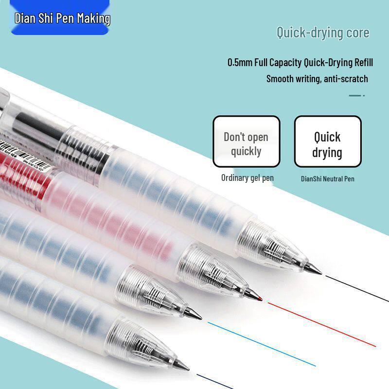 Point Stone Soft Grip Quick-Drying Gel Pen 0.5mm Bullet Tip, Black/Red/Blue, Ideal for Exams