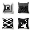 Polyester Pillowcase Black and White Printed Pillowcase Waist Cushion Cover Geometric Cushion Head Cushion Cover