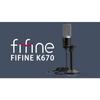 FIFINE USB Microphone, Condenser Microphone with Earphone Jack, Adjustable Height Microphone Stand, AB Type, USB Cable Included, Unidirectional, Skype