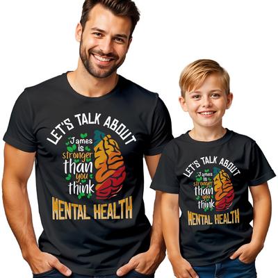 Personalised MensBrain Mental Health Awareness T-Shirt Tee Anxiety #MHA