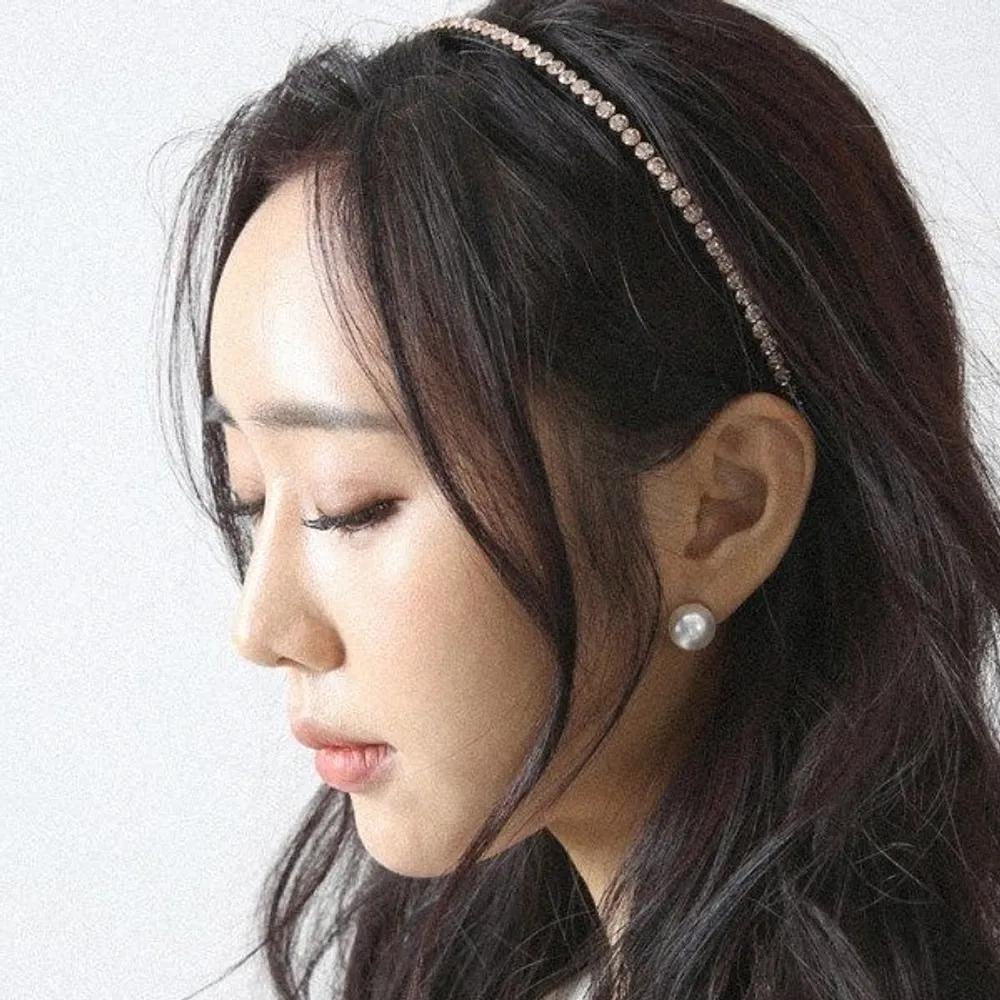 Colory Pop Hairband Single-strand Cubic Luxury Hairband black day