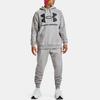 Under Armour Rival Large Logo Printed Fleece Hoodie Men Hoodies Gray 1357093-011