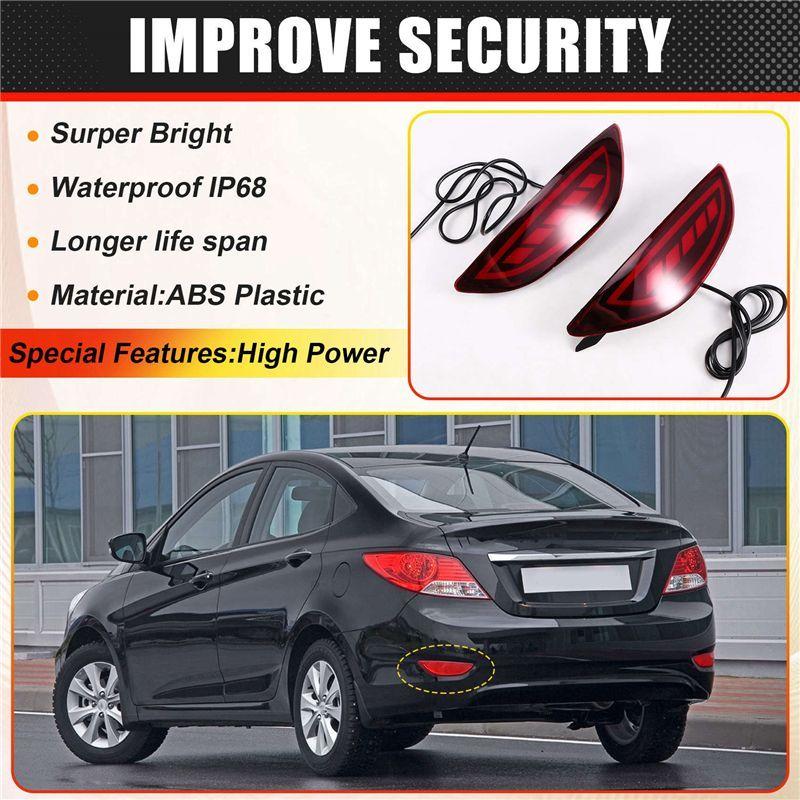 Car LED Rear Bumper Light For Accent Verna Solaris Brio 2008-2015 Tail Reflector Brake Fog Lamp Turn Signal