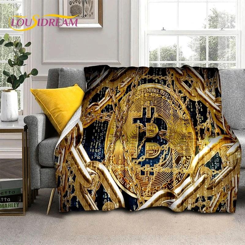 Bitcoin 3D Virtual Currency NFT Blanket,Soft Throw Blanket for Home Bedroom Bed Sofa Picnic Travel Office Cover Blanket Kid gift