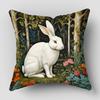 Cute Rabbit illustration Pillow Covers,Polyester Decorative Cushion Cases for Living Room Sofa (Pillow Inserts Not Included)