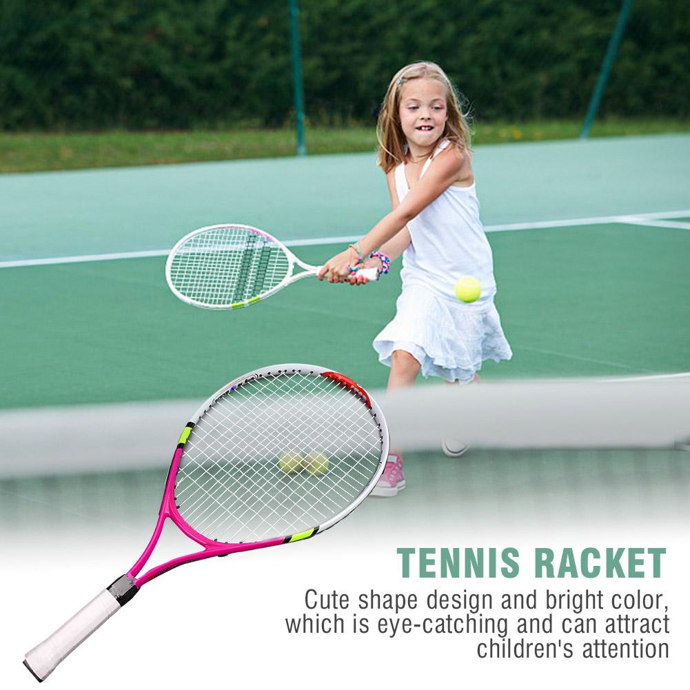 String Single Tennis Racket Racquet for Kids Training Practice( Red )
