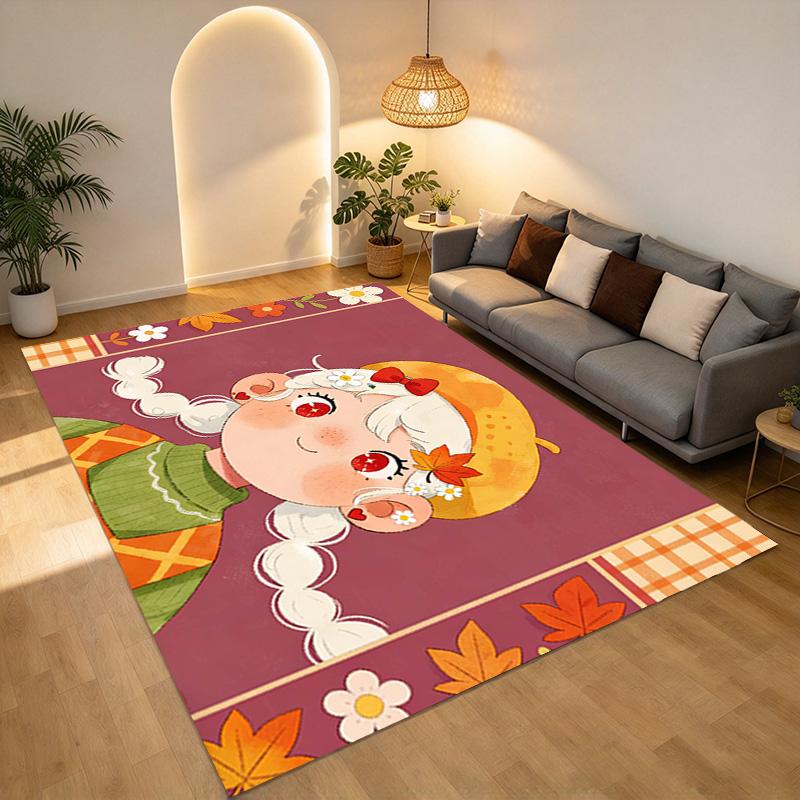 Autumn Girl Living Room Nonslip Area Rug Soft Carpet For Bedroom Game Playroom Sofa Office Home Decor Doormat Christmas Gift C92922