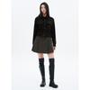 Twill Pleated Mini Skirt Khaki
