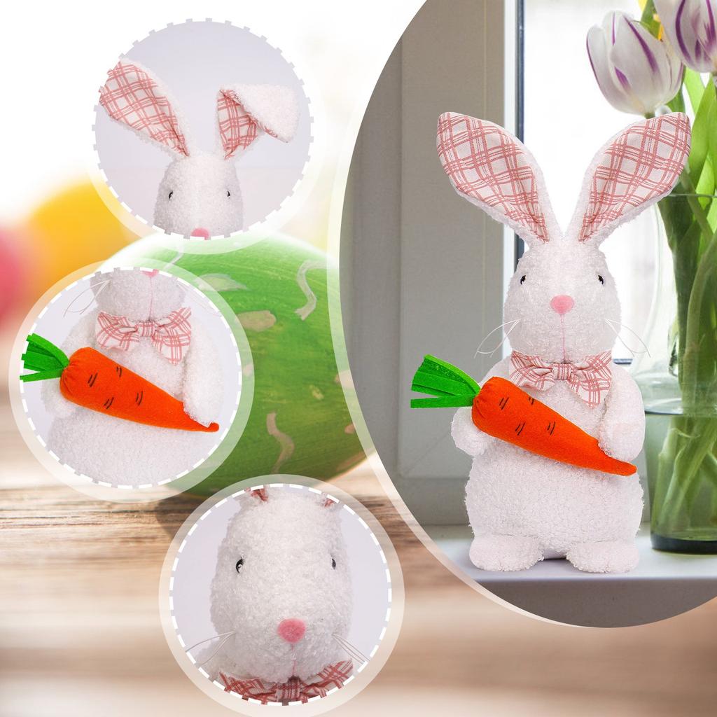 New Easter Bunny Standing Figure Cute Doll Holiday Party Decoration Home Decorations