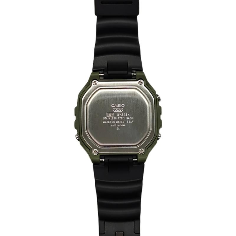 CASIO Custom Collection Quartz Movement Resin Strap Watch Men's Watches Green Dial W-218H-3A(Watch5--)