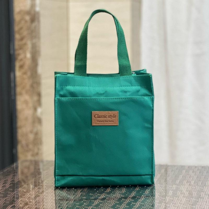 

New canvas solid color student office workers unisex simple lunch box bag tote bag leisure bag