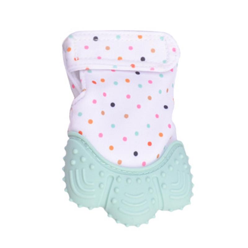 

1 шт. Детские силиконовые варежки для прорезывания зубов, варежки для прорезывания зубов, мягкие прорезыватели для зубов в виде конфет светло-зеленый