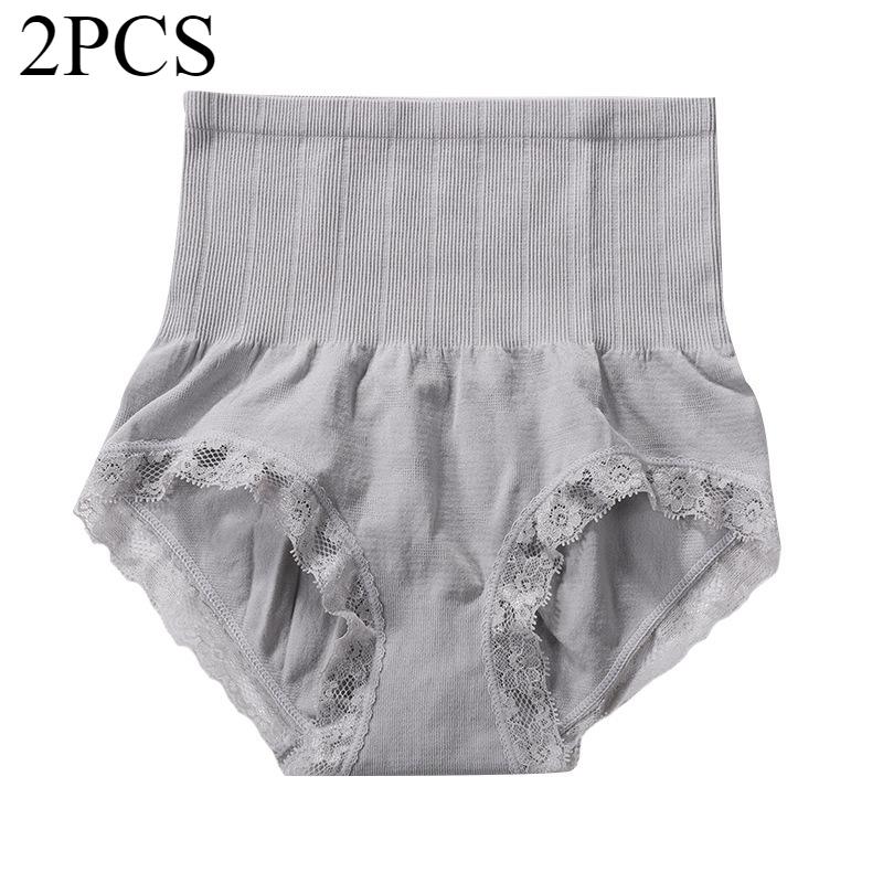 2pcs/lot Seamless High Waisted Abdominal Underwear for Women Hip Lifting Shaping Body Shaping Lace Underwear for Women Panties