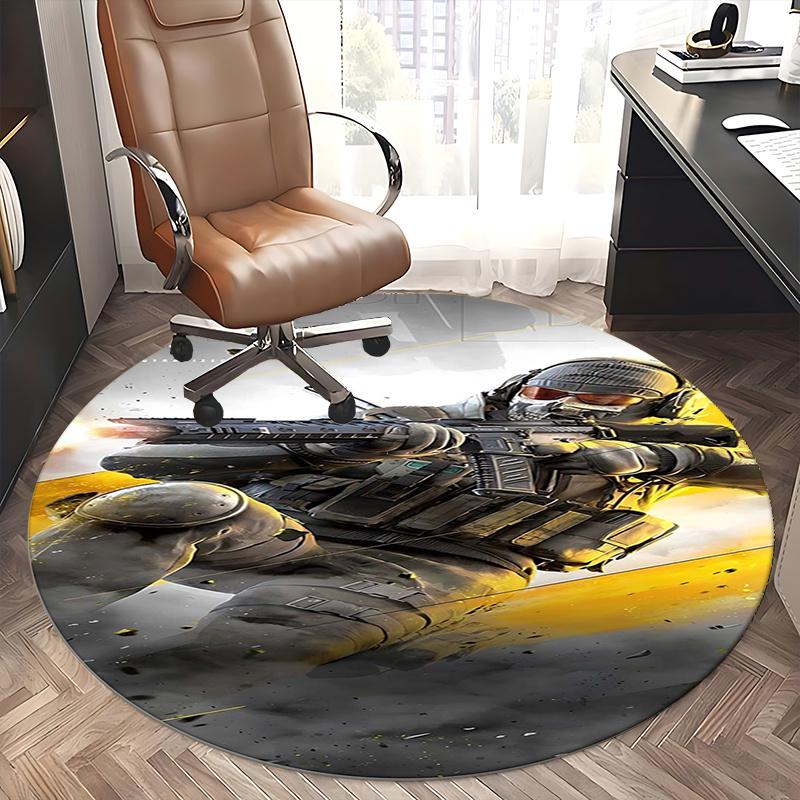 Tactical Soldier,Combat Gear Chair Mat Round Rug Office Carpet, Non Slip, Suitable for Living Rooms, Bedrooms Decor.1205372a