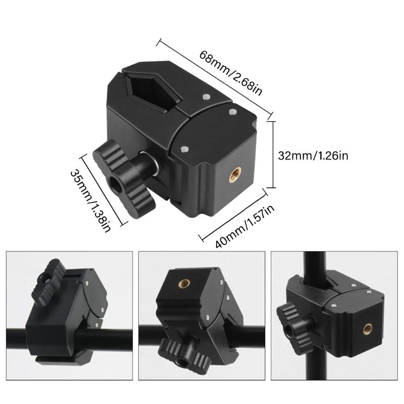 Photography Double U Clamp with Flexible Gooseneck for Holding Cameras Lights Microphones In Various Positions Adjustable