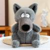 Cute Cartoon Gray Wolf Plush Toy For Kids Soft Stuffed Animal Gift