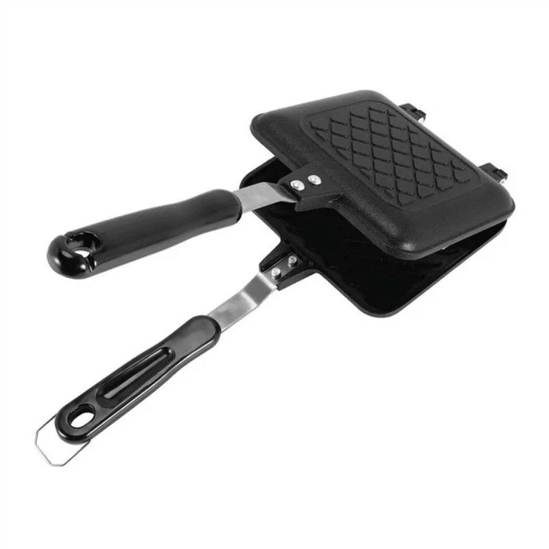 Sandwich Maker, Grilled Sandwich and Panini Maker Pan, Non-Stick Plates, Stovetop Sandwich Maker Aluminum Flip Pan for Kitchen