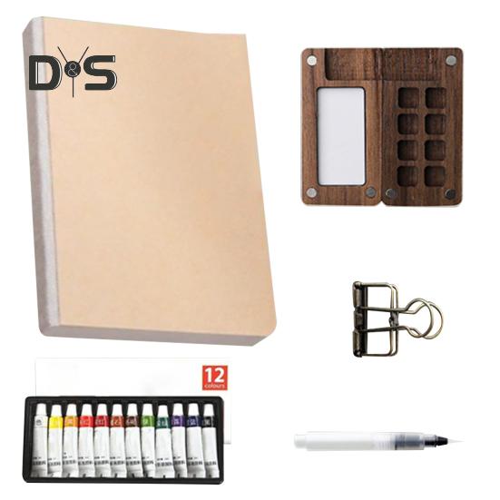 Travel Watercolor Set Pocket Mini Watercolor Paints Set Watercolor Painting Kit with Binder Clip Palette for Painting Party DIY Art Painting