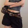 Retro Engraved Rivet Belt Women's New Jeans Accessories Personalized Senior Thin Belt