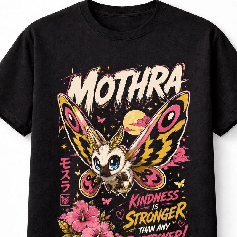 Mothra Kaiju Monster Anime Japanese Graphic Retro Unisex TShirt S