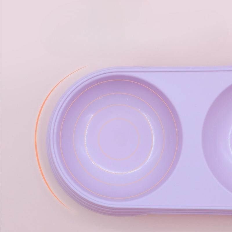 Bol pentru pisici cu bol dublu pentru animale de companie, Bazin pentru pisici cu bol dublu pentru animale de companie, Bazin de hrănire pentru animale de companie în culori bomboană macaron, Bol pentru animale de companie