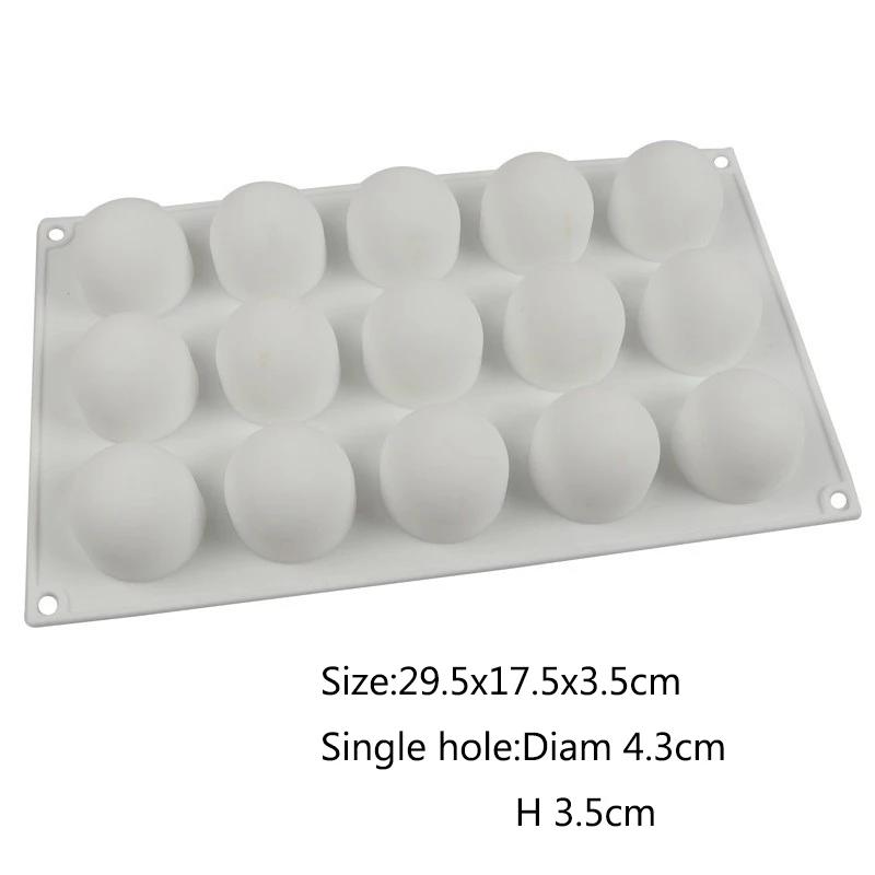 

8/15 полостей 3D шар силиконовая форма для выпечки антипригарная сферическая форма для выпечки мусс торт помадка сахарный десерт кондитерский инструмент