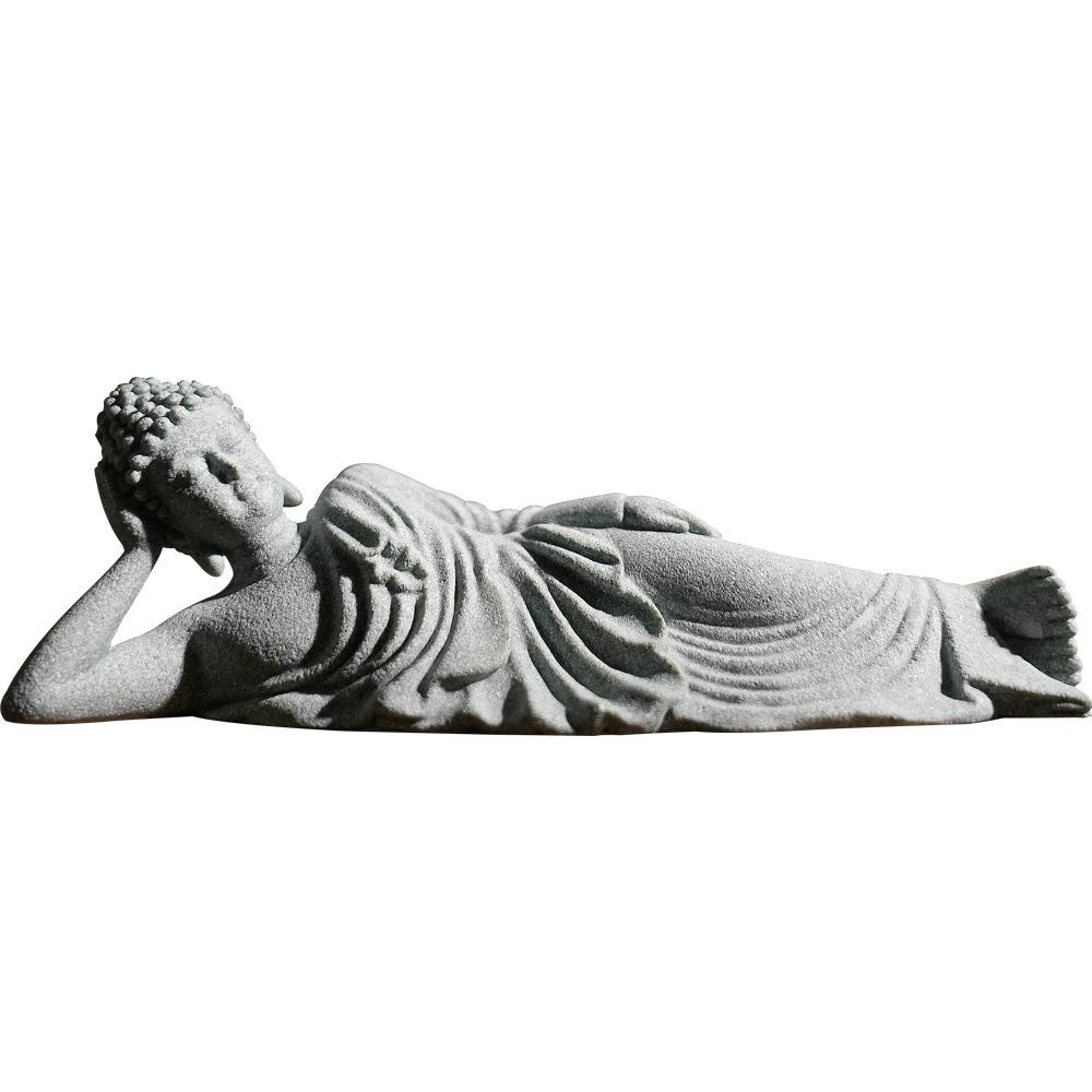 Zen Buddhist Micro Landscape Desktop Ornament with Fish Tank, Rockery, and Incense Holder.