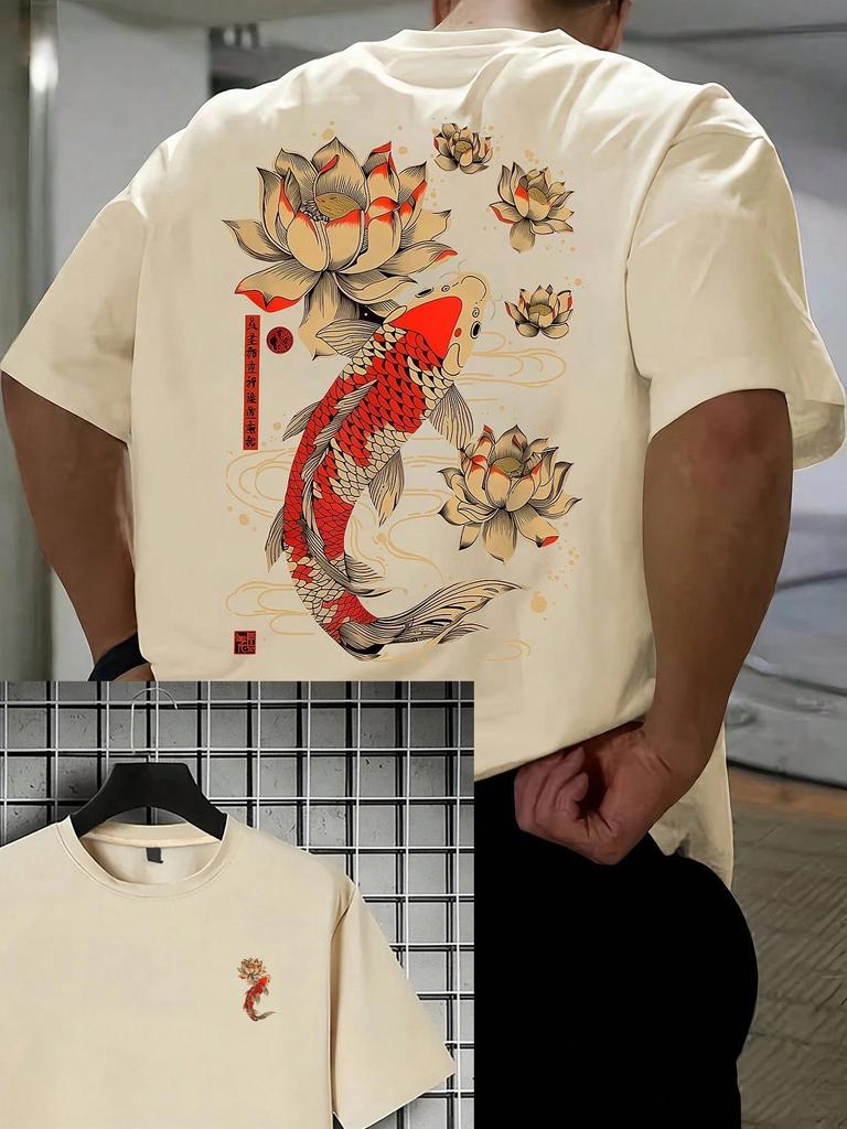 Mens Fashion Printed Loose Short Sleeve TShirt Exquisite Design Essential For Summer Easy To Match Showcasing Your Style