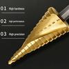 High Hardness Titanium-Coated Spiral Groove Step Drill Bit Set with Customizable Hexagonal Handle