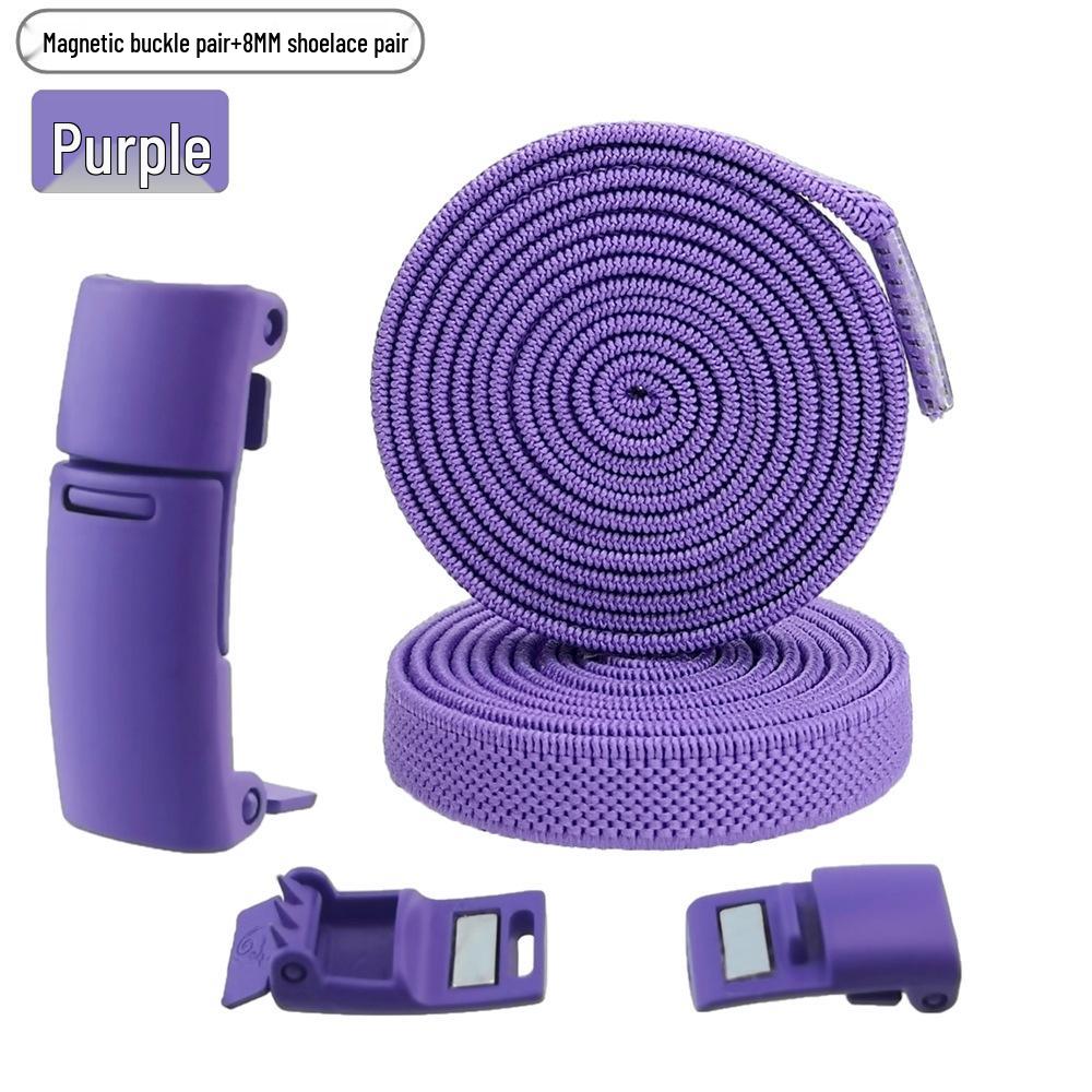 Colorful Magnetic No-Tie Elastic Shoelaces - Creative Metal Buckle Accessory