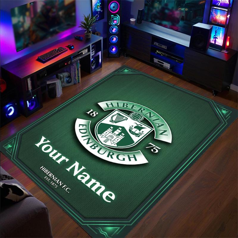 Crystal Velvet Rug Hibernian FC Print Custom Name Text Floor Mat Home Decor