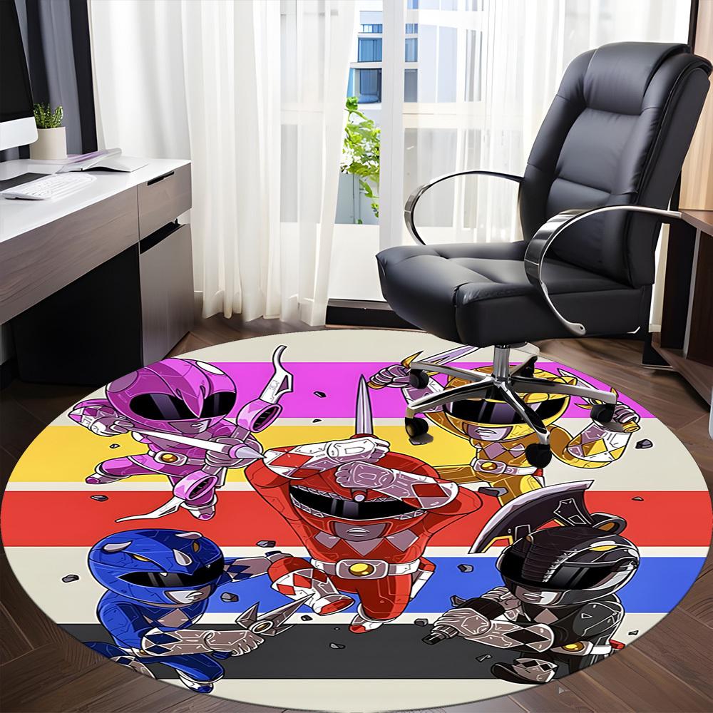 1PC Power Rangers Office Round Rug, Non-slip, Soft and Durable Office Rug for Interior Decoration, Perfect for Office yy250915057