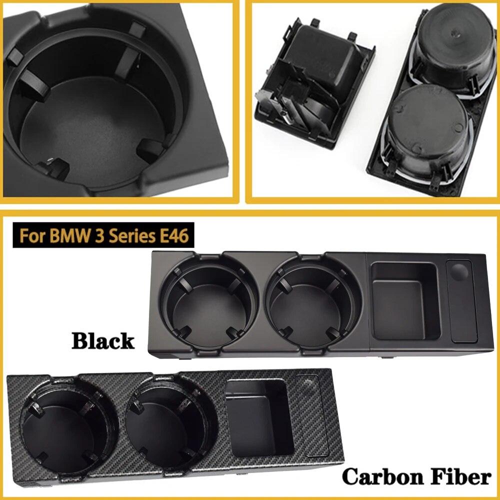 Car Center Console Water Cup Holder Beverage Bottle Holder Coin Tray For Bmw 3 Series E46 318I 320I 98-06 51168217953 Black