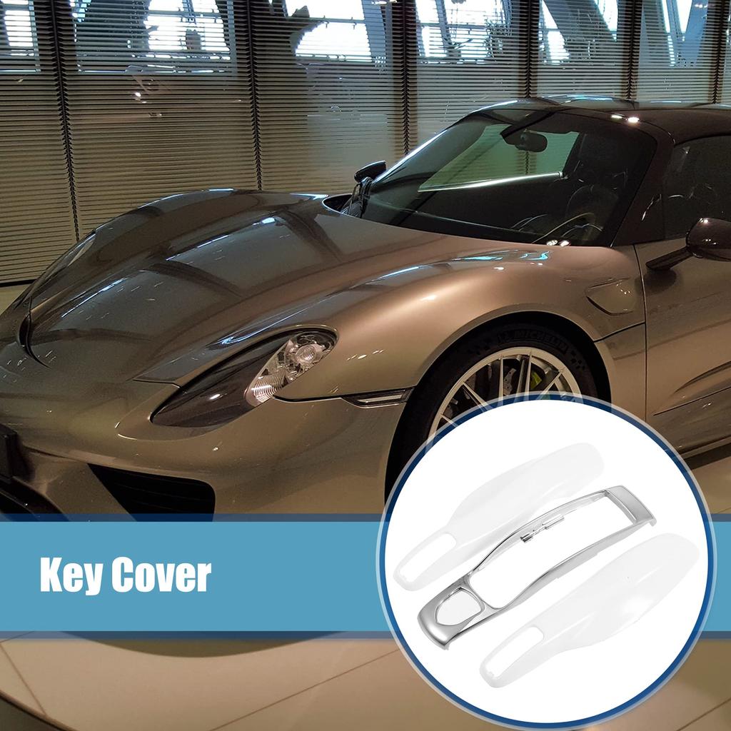 ACROPIX Car Remote Key Cover Case for Porsche and Macan, 3-Piece Set, White