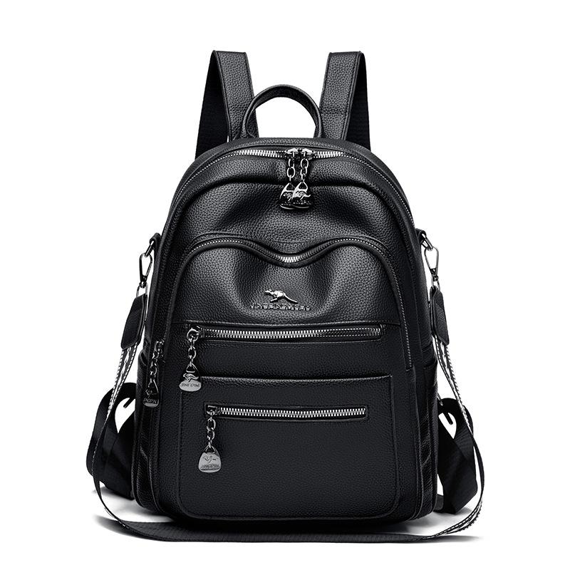 Soft Leather Backpack, Women's New Style, Simple and Casual Travel Commuting Backpack, Trendy and Fashionable, Large Capacity Shoulder Bag