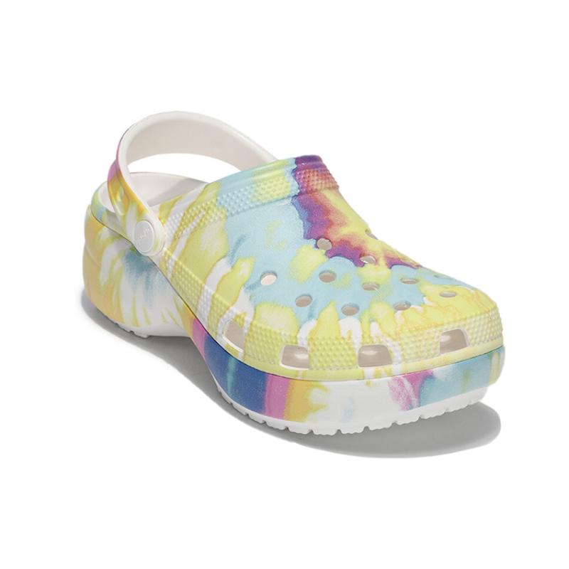 Crocs Classic Clog Clouds Tie Dye Printing Lightweight Cozy Sports Sandals Pink Blue Women's