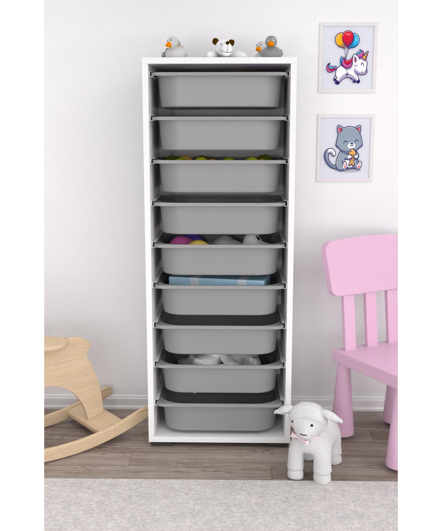 

Кухонный шкаф 9 Корзина Шкаф для игрушек Многоцелевой шкаф для ванной комнаты Серый