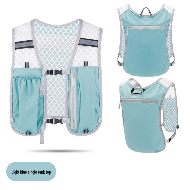 Breathable Waterproof Running Vest Backpack with Reflective Strips for Night Cycling and Casual Use