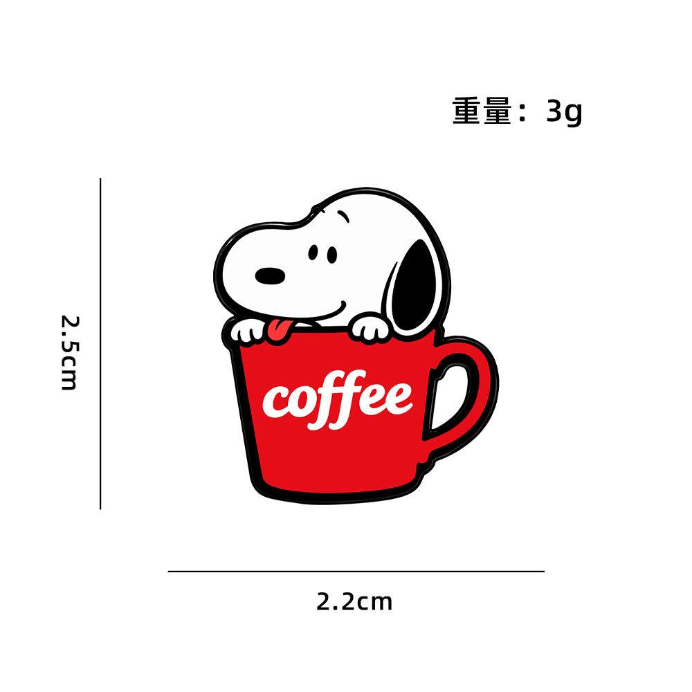 Cute cartoon Snoopy series metal badge set brooch creative animation children's gift accessories