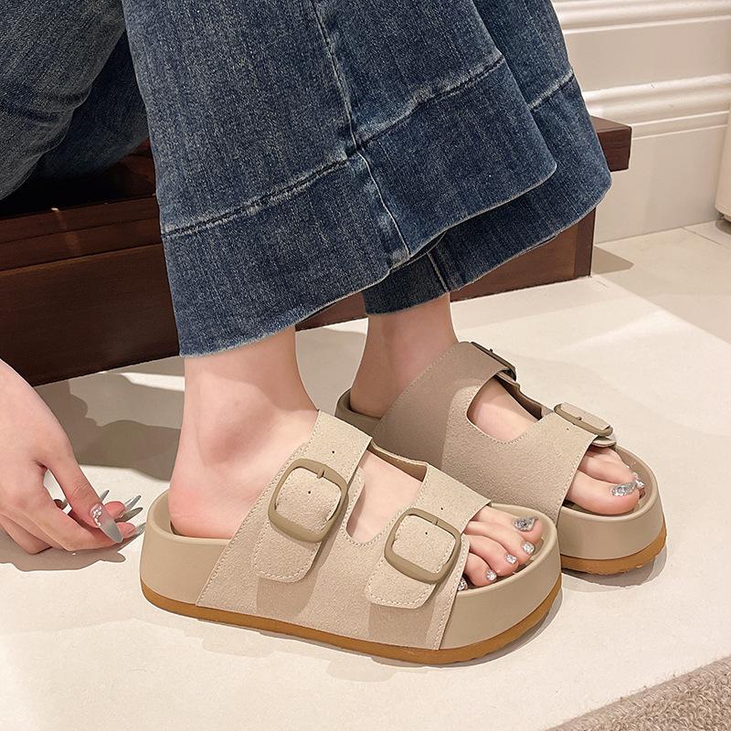 Beautiful Boken Thick-bottomed Cool Slippers Women's Summer Wear High-end New Models Go Out with Skirt Slippers