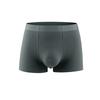 Men Boxer Underwear Elastic Mid-Waist Design Patchwork Color Ribbed U-Convex Shorts Briefs Smooth Texture Panties