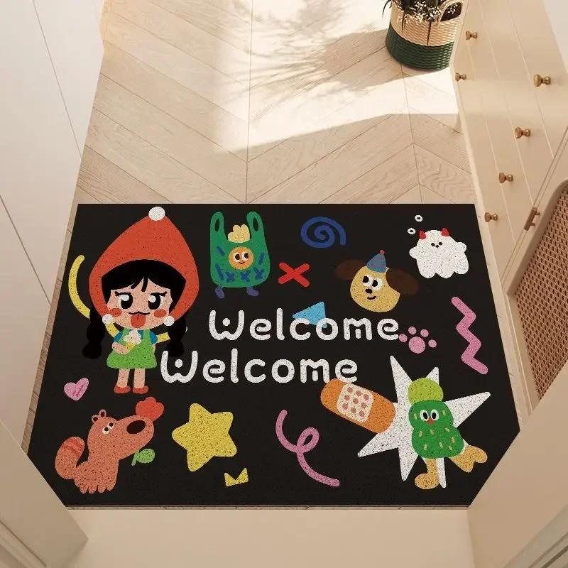 Cartoon Cat Series Mat Non-slip Easy To Clean Rug Wrinkle-Resistant Doormat Indoor Washroom Entrance Decorative Washable Carpet
