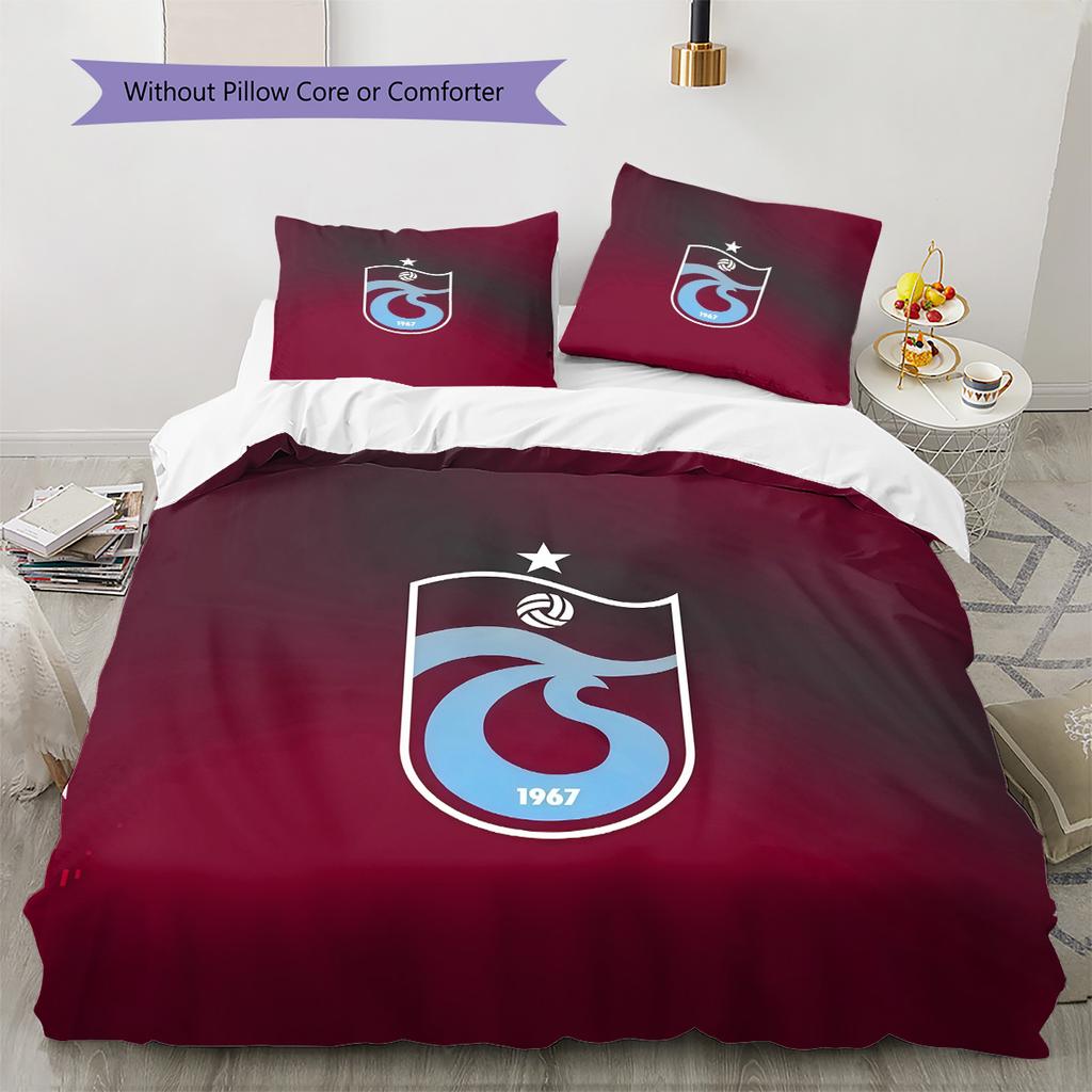 Trabzonspor Pattern Bedding Quilt Set Home Decoration Gift (1 * duvet cover + 2 * pillowcase without core)