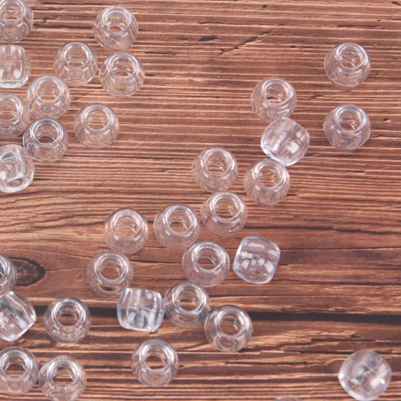 100X Przezroczysty Pierścień do dredów Koraliki do warkoczy Klipsy 6 mm Otwór