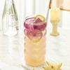 1/2/4pcs Wave Shape Beverage Glasses With Straws Vintage Glass Cups Drinking Glasses for Juice Beer Wine Champagne Cocktail