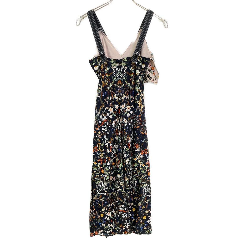 BURBERRY Flower camisole silk one-piece dress UK4 Black x beigeUsed