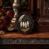 Dark Academia Home Accessories Halloween Wooden Refrigerator Magnet, Vintage Gothic Fridge Magnets, Oval Frame Decorative Metal Surface Magnets