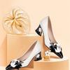 women fashion high quality patent leather spring slip on anti skid floral high heel shoes lady party pumps ab511