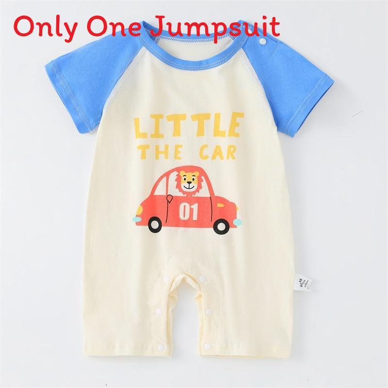Baby Cotton Short Sleeve Romper With Bonefree Shoulder Closure For Newborns Summer Wear