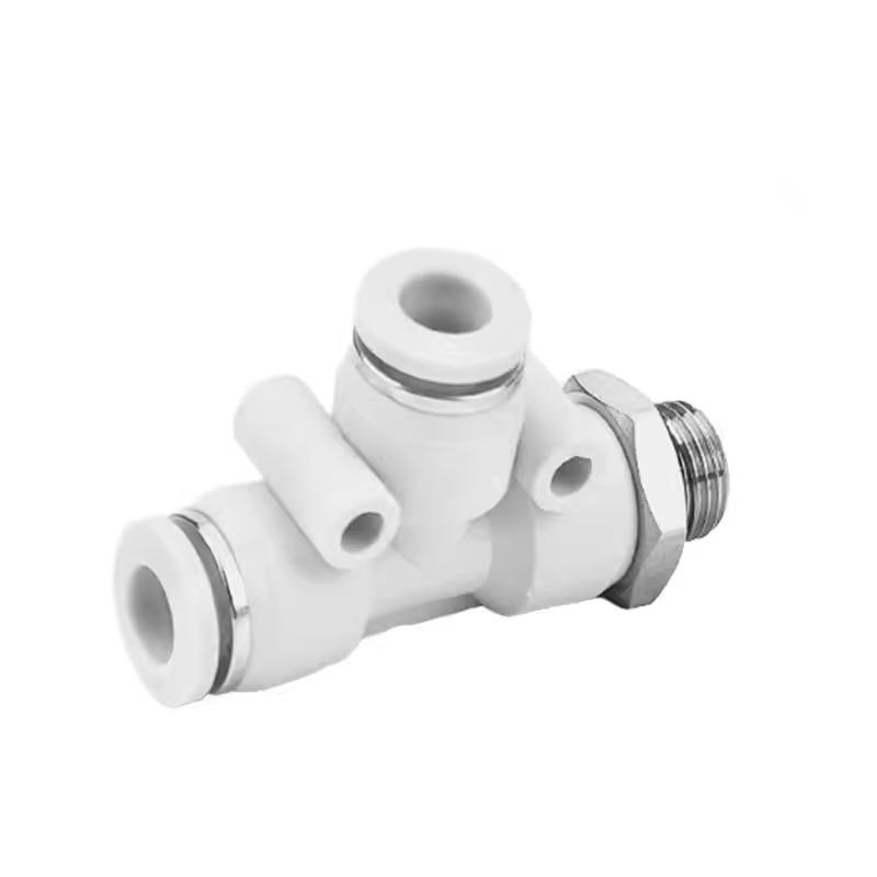 G-Thread Pneumatic Quick Connect T-Type Fitting with Seal Ring, 3-Way, PD-G Series 4/6/8/10-G01/02.